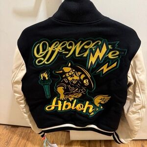 Off-White Black and Cream Varsity Jacket
